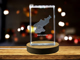 North Korea 3D Engraved Crystal 3D Engraved Crystal Keepsake/Gift/Decor/Collectible/Souvenir A&B Crystal Collection