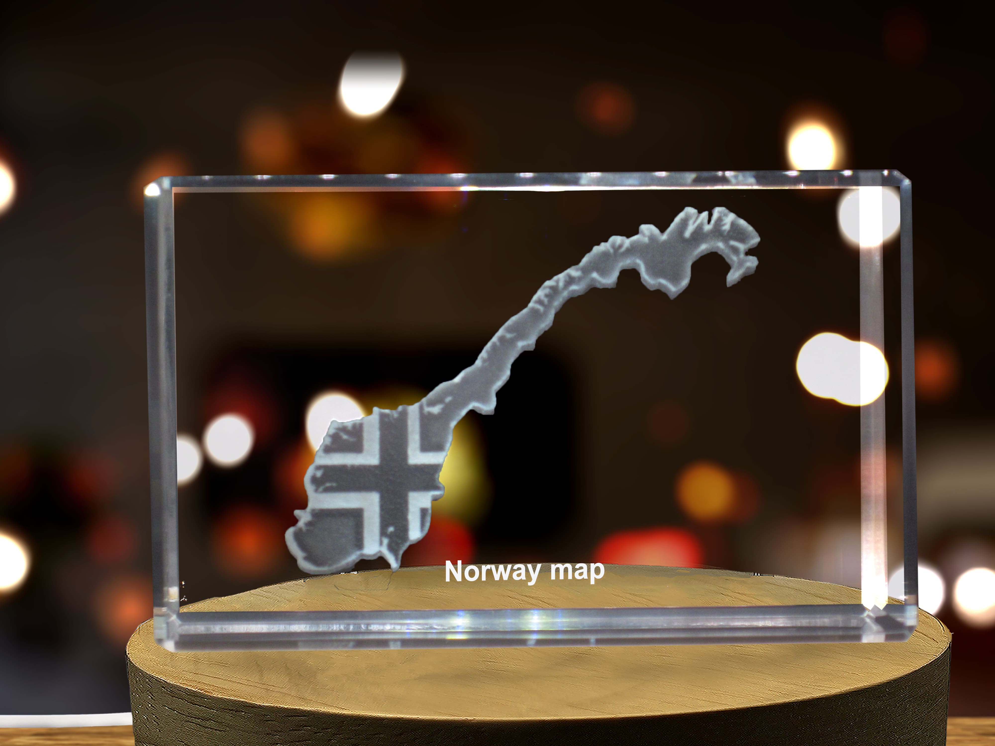 Norway 3D Engraved Crystal 3D Engraved Crystal Keepsake/Gift/Decor/Collectible/Souvenir A&B Crystal Collection