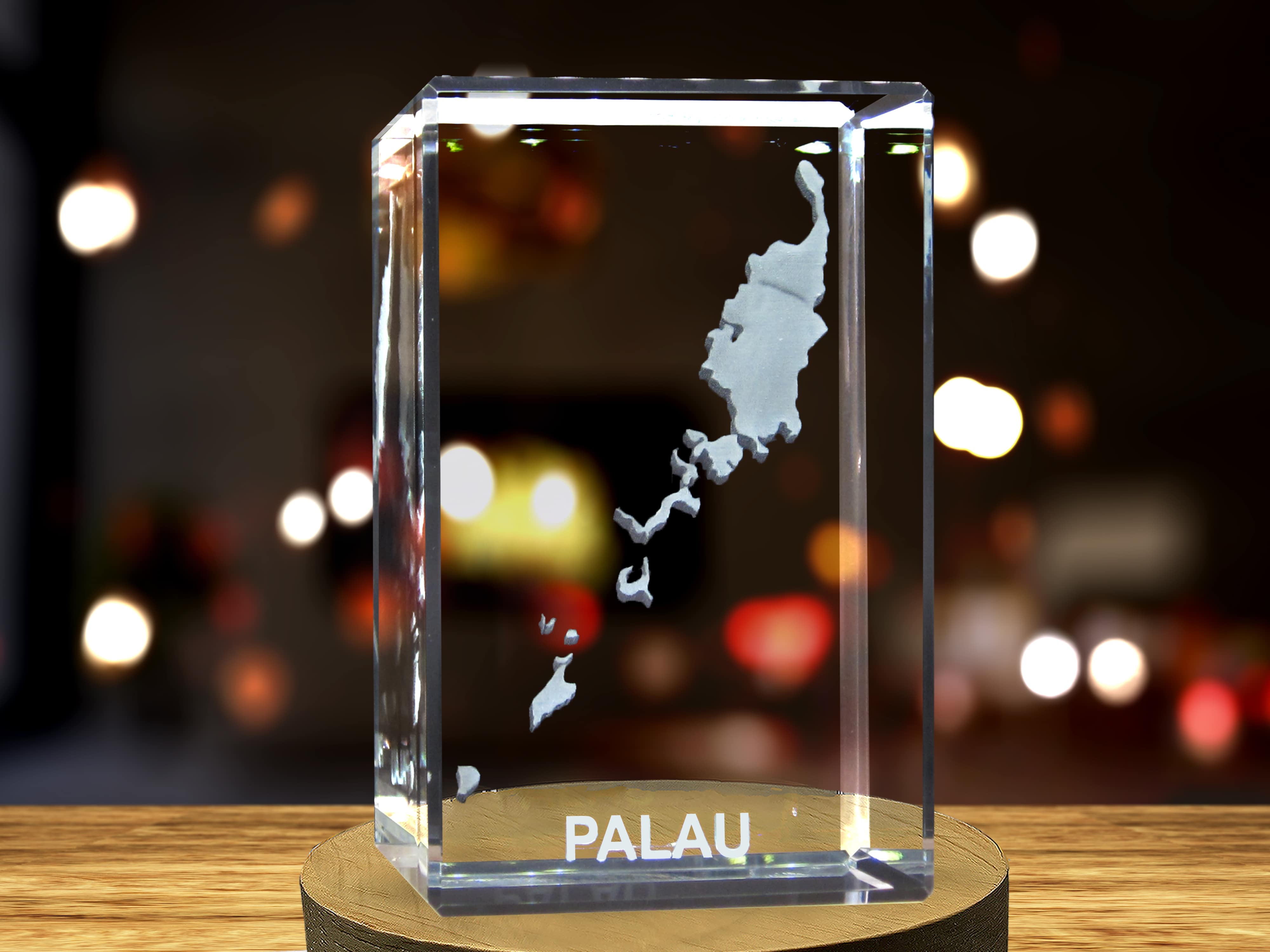 Palau 3D Engraved Crystal 3D Engraved Crystal Keepsake/Gift/Decor/Collectible/Souvenir A&B Crystal Collection