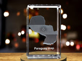 Paraguay 3D Engraved Crystal 3D Engraved Crystal Keepsake/Gift/Decor/Collectible/Souvenir A&B Crystal Collection