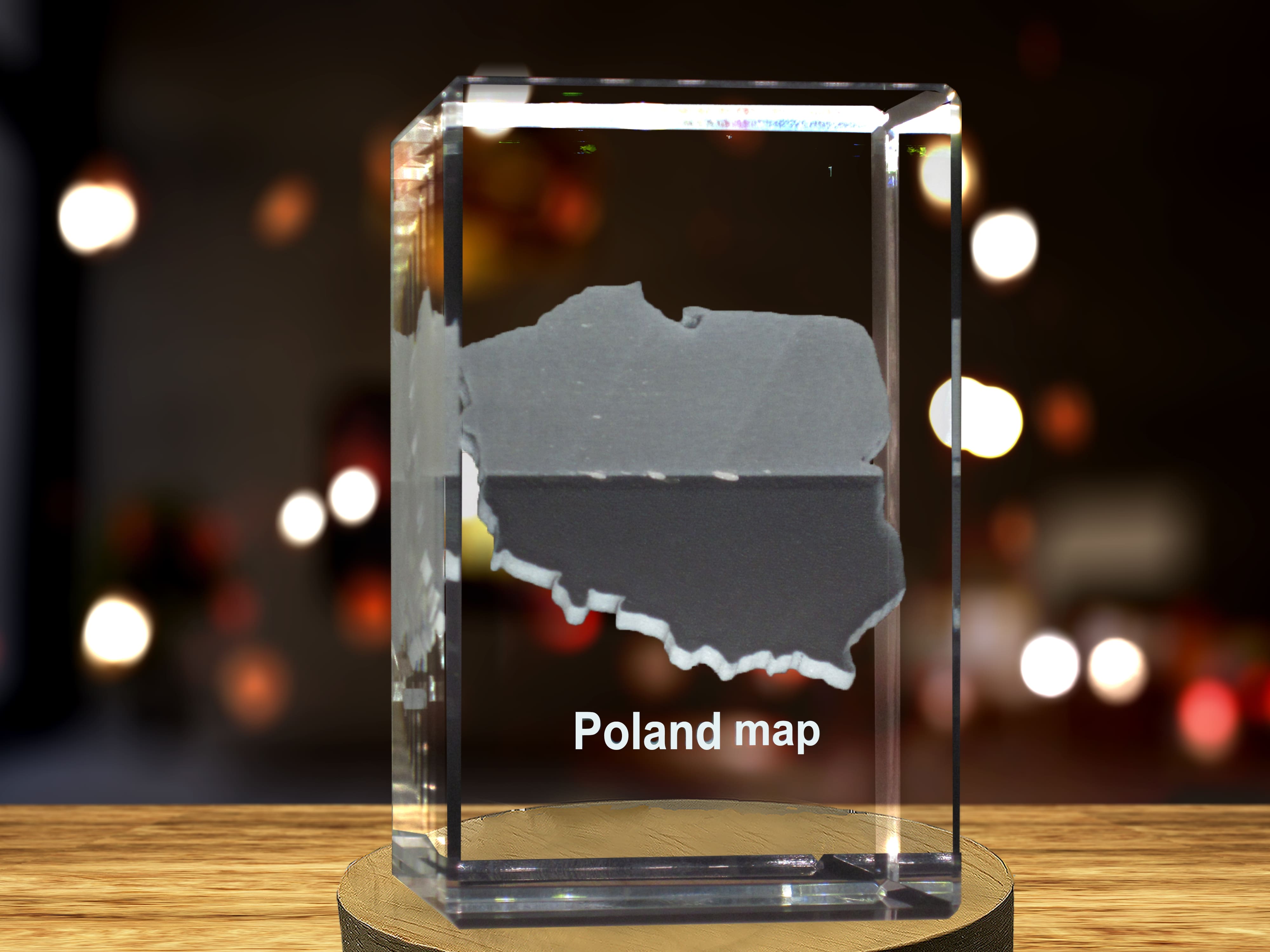Poland 3D Engraved Crystal 3D Engraved Crystal Keepsake/Gift/Decor/Collectible/Souvenir A&B Crystal Collection