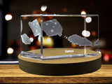 Samoa 3D Engraved Crystal 3D Engraved Crystal Keepsake/Gift/Decor/Collectible/Souvenir A&B Crystal Collection