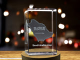 Saudi Arabia 3D Engraved Crystal | 3D Engraved Crystal Keepsake | Souvenir A&B Crystal Collection