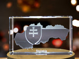 Slovakia 3D Engraved Crystal | 3D Engraved Crystal Keepsake A&B Crystal Collection
