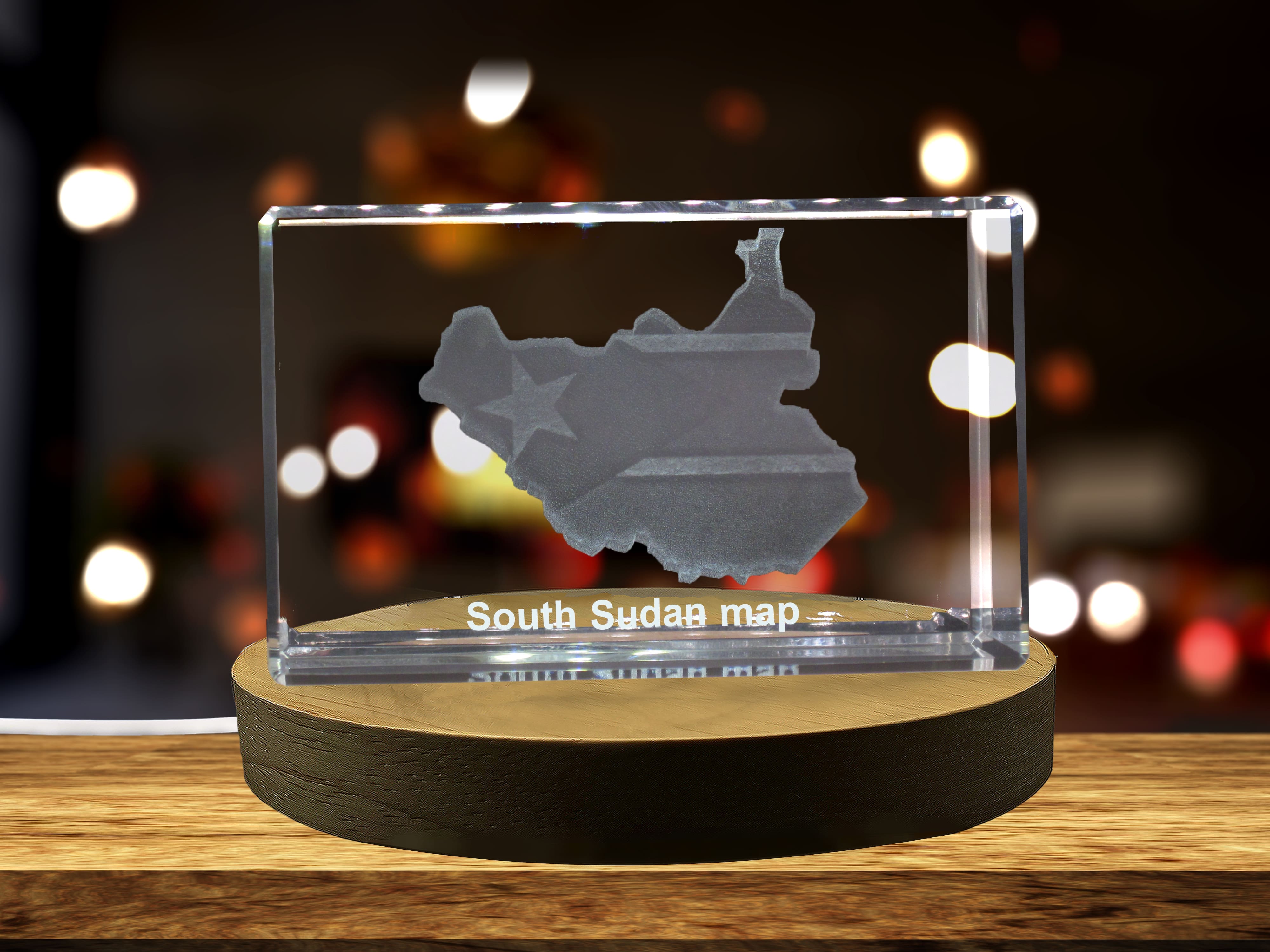 South Sudan 3D Engraved Crystal 3D Engraved Crystal Keepsake/Gift/Decor/Collectible/Souvenir A&B Crystal Collection