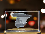 Spain 3D Engraved Crystal 3D Engraved Crystal Keepsake/Gift/Decor/Collectible/Souvenir A&B Crystal Collection