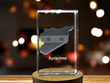 Syria 3D Engraved Crystal 3D Engraved Crystal Keepsake/Gift/Decor/Collectible/Souvenir A&B Crystal Collection