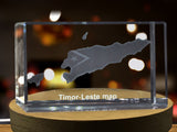 Timor-Leste 3D Engraved Crystal Keepsake - Unique Souvenir Gift A&B Crystal Collection