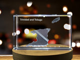 Trinidad and Tobago 3D Engraved Crystal 3D Engraved Crystal Keepsake/Gift/Decor/Collectible/Souvenir A&B Crystal Collection