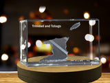 Trinidad and Tobago 3D Engraved Crystal 3D Engraved Crystal Keepsake/Gift/Decor/Collectible/Souvenir A&B Crystal Collection