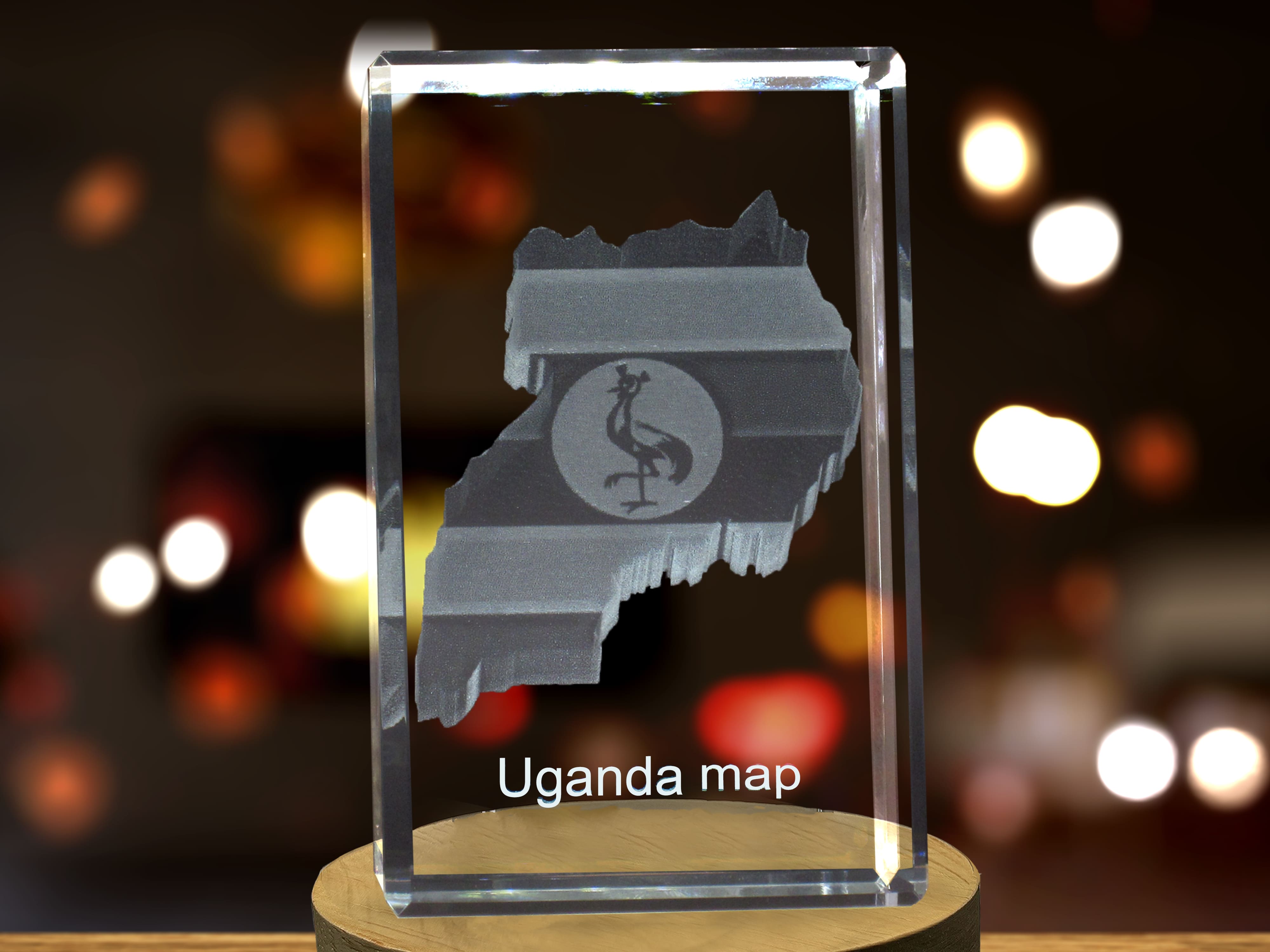 Uganda 3D Engraved Crystal 3D Engraved Crystal Keepsake/Gift/Decor/Collectible/Souvenir A&B Crystal Collection