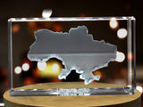 Ukraine 3D Engraved Crystal 3D Engraved Crystal Keepsake/Gift/Decor/Collectible/Souvenir A&B Crystal Collection