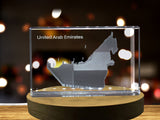 United Arab Emirates 3D Engraved Crystal 3D Engraved Crystal Keepsake/Gift/Decor/Collectible/Souvenir A&B Crystal Collection