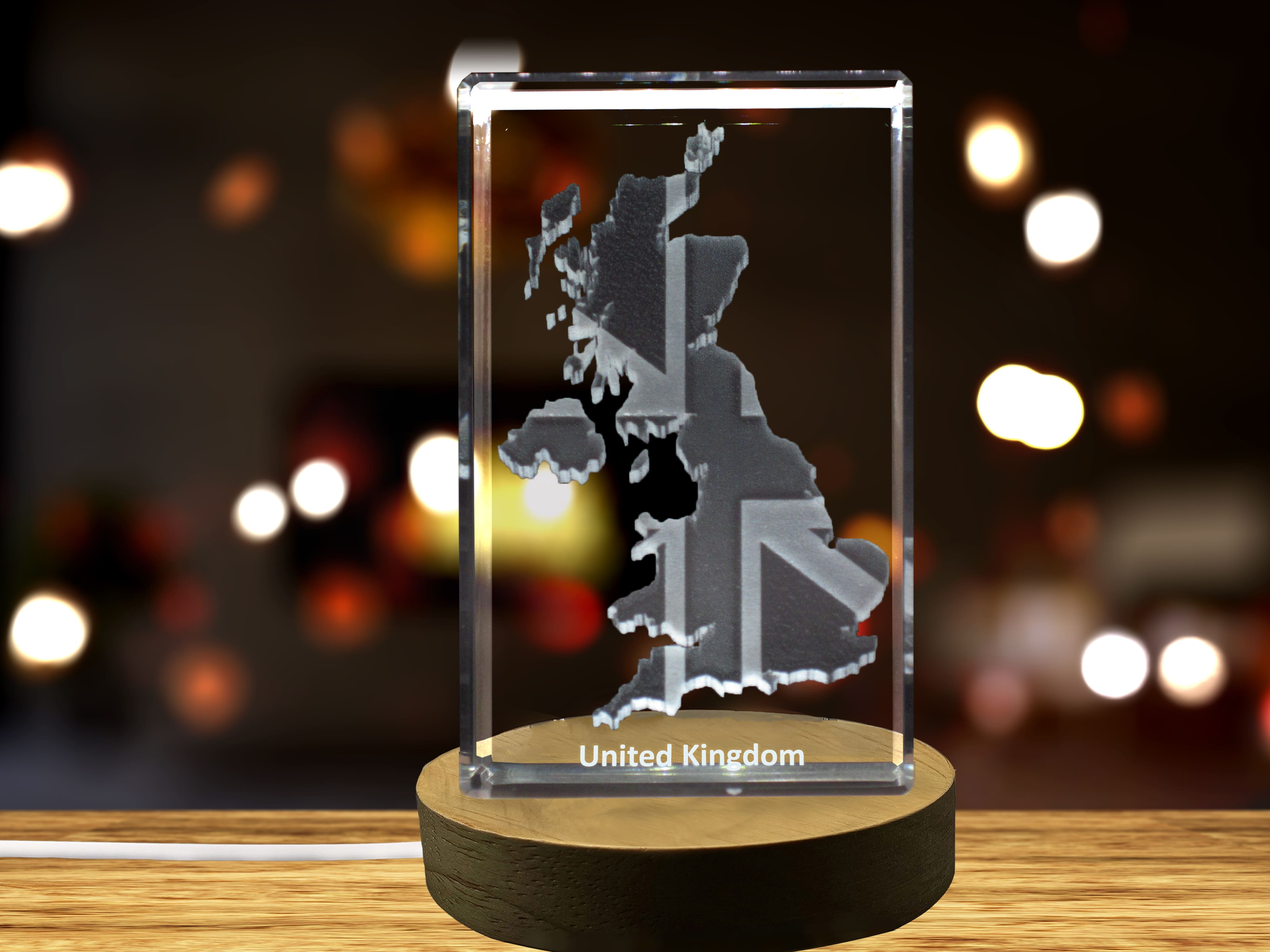 United Kingdom 3D Engraved Crystal 3D Engraved Crystal Keepsake/Gift/Decor/Collectible/Souvenir A&B Crystal Collection