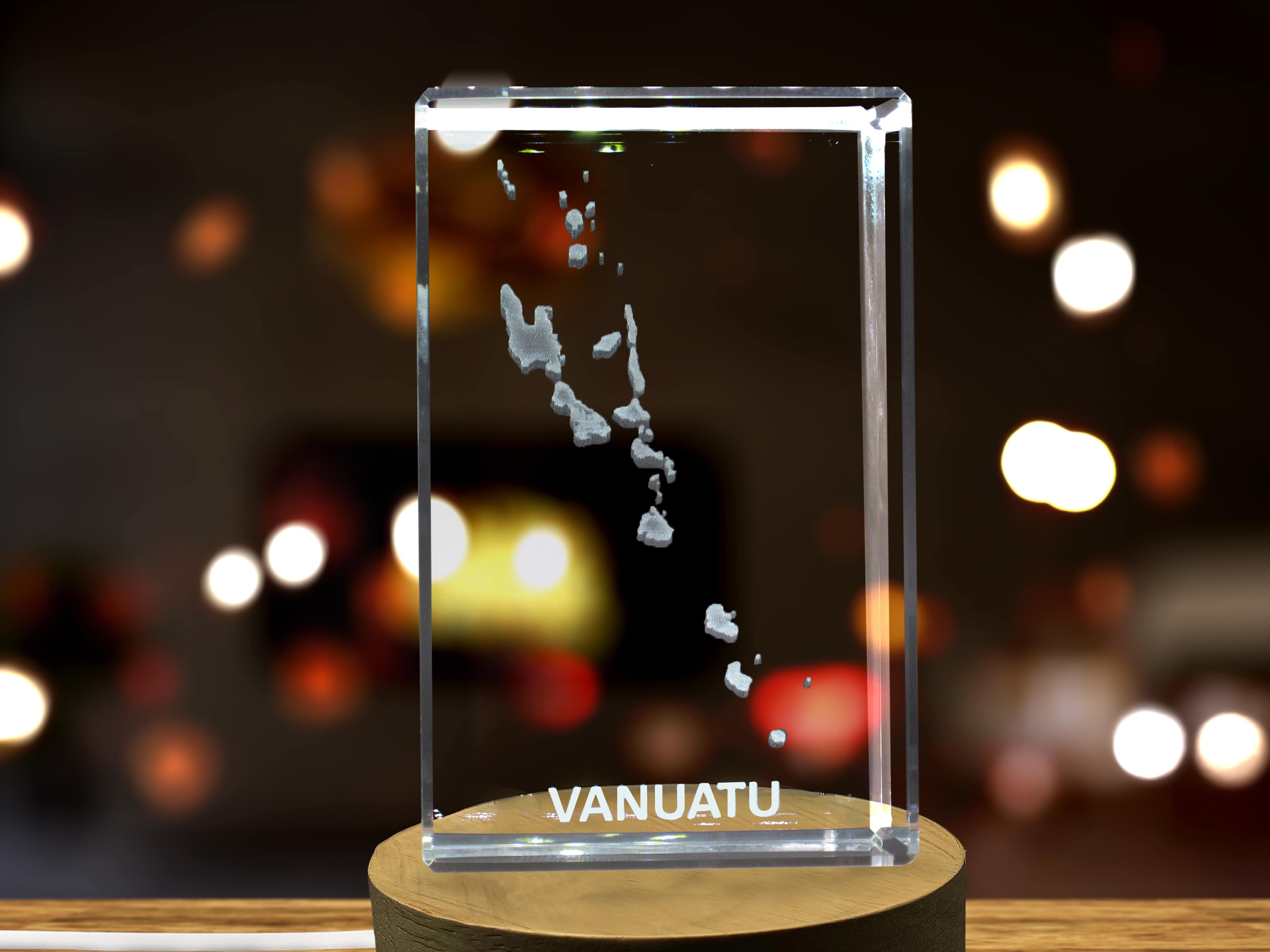 Vanuatu 3D Engraved Crystal 3D Engraved Crystal Keepsake/Gift/Decor/Collectible/Souvenir A&B Crystal Collection