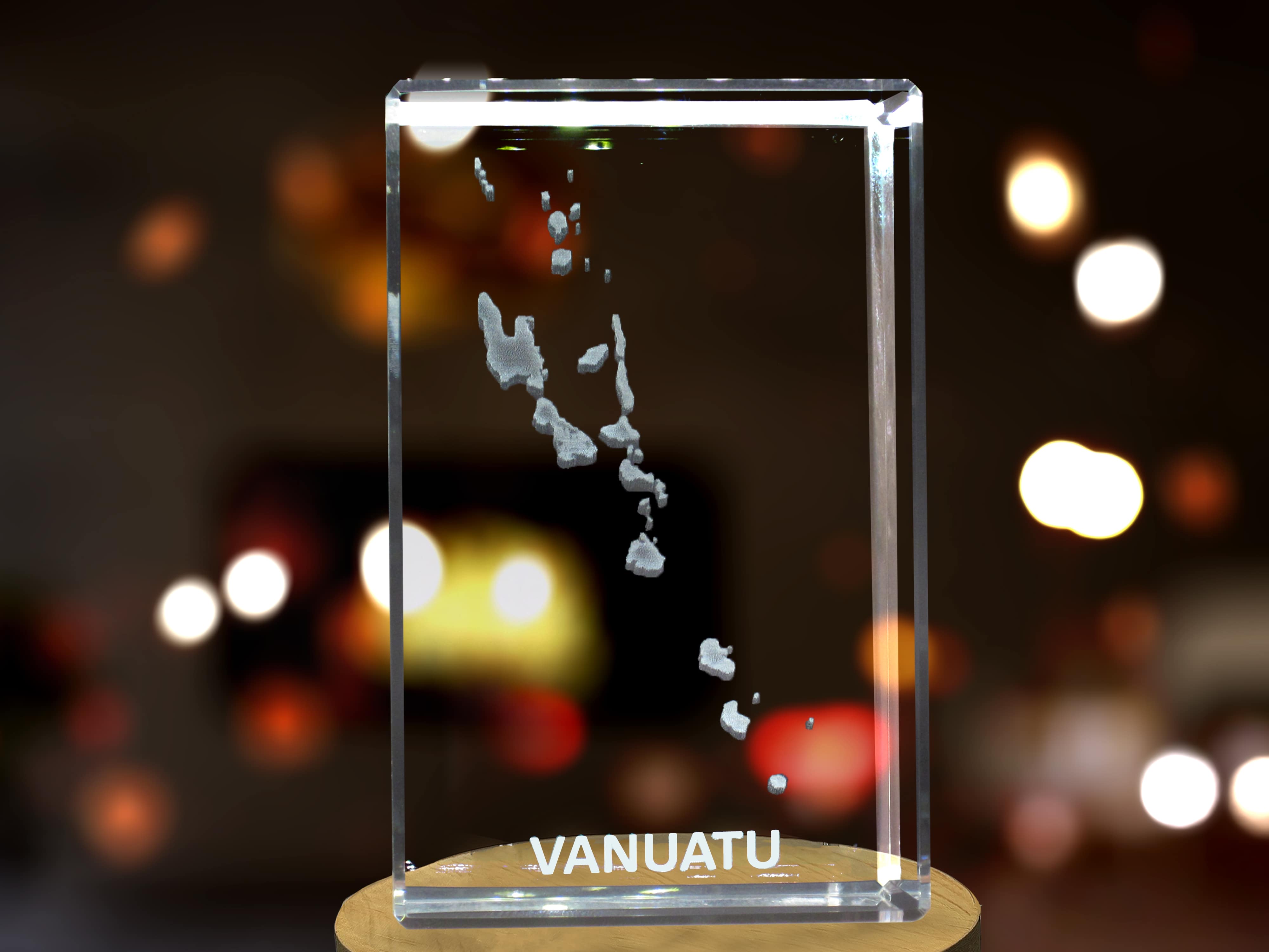 Vanuatu 3D Engraved Crystal 3D Engraved Crystal Keepsake/Gift/Decor/Collectible/Souvenir A&B Crystal Collection