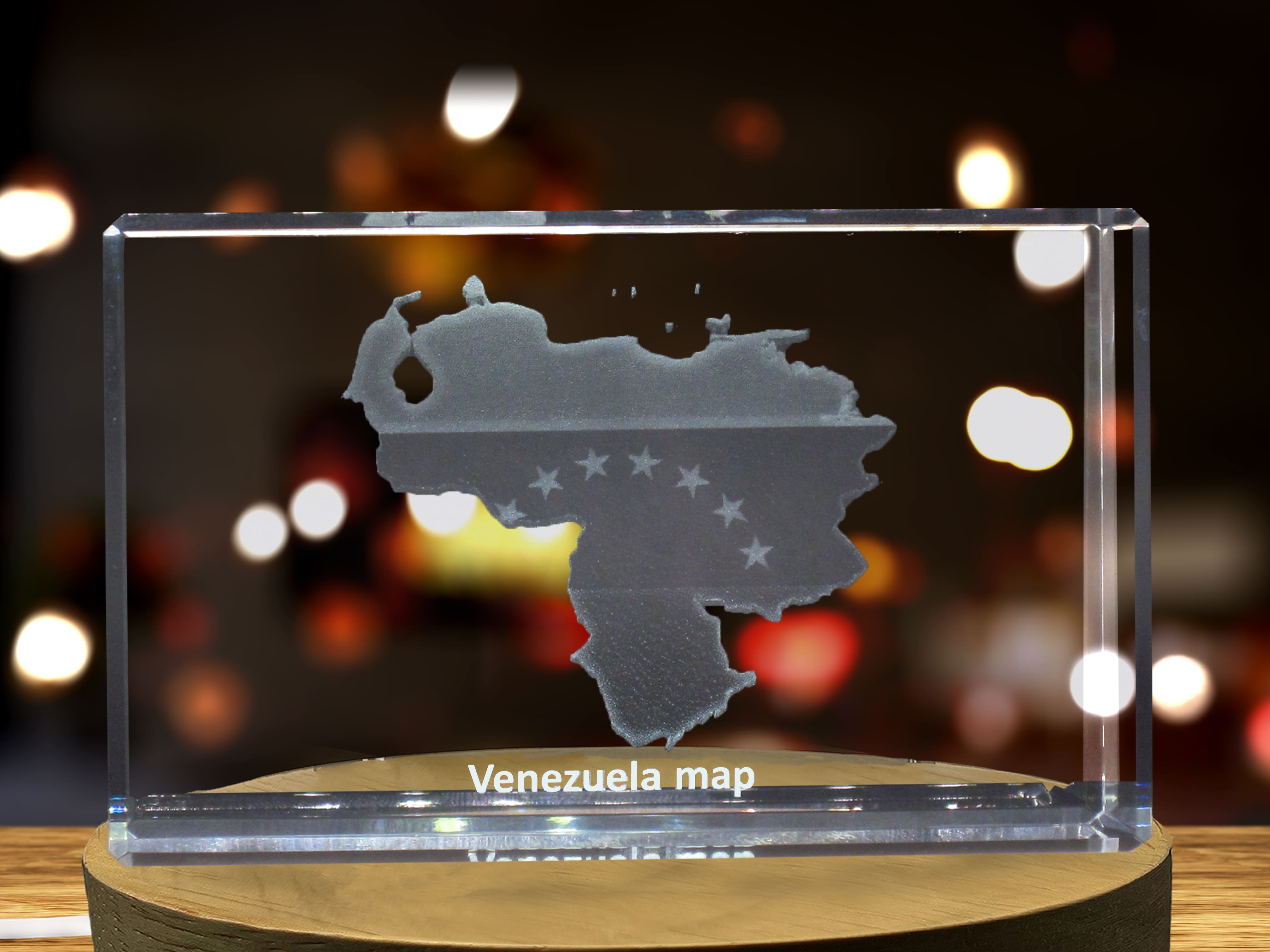 Venezuela 3D Engraved Crystal 3D Engraved Crystal Keepsake/Gift/Decor/Collectible/Souvenir A&B Crystal Collection