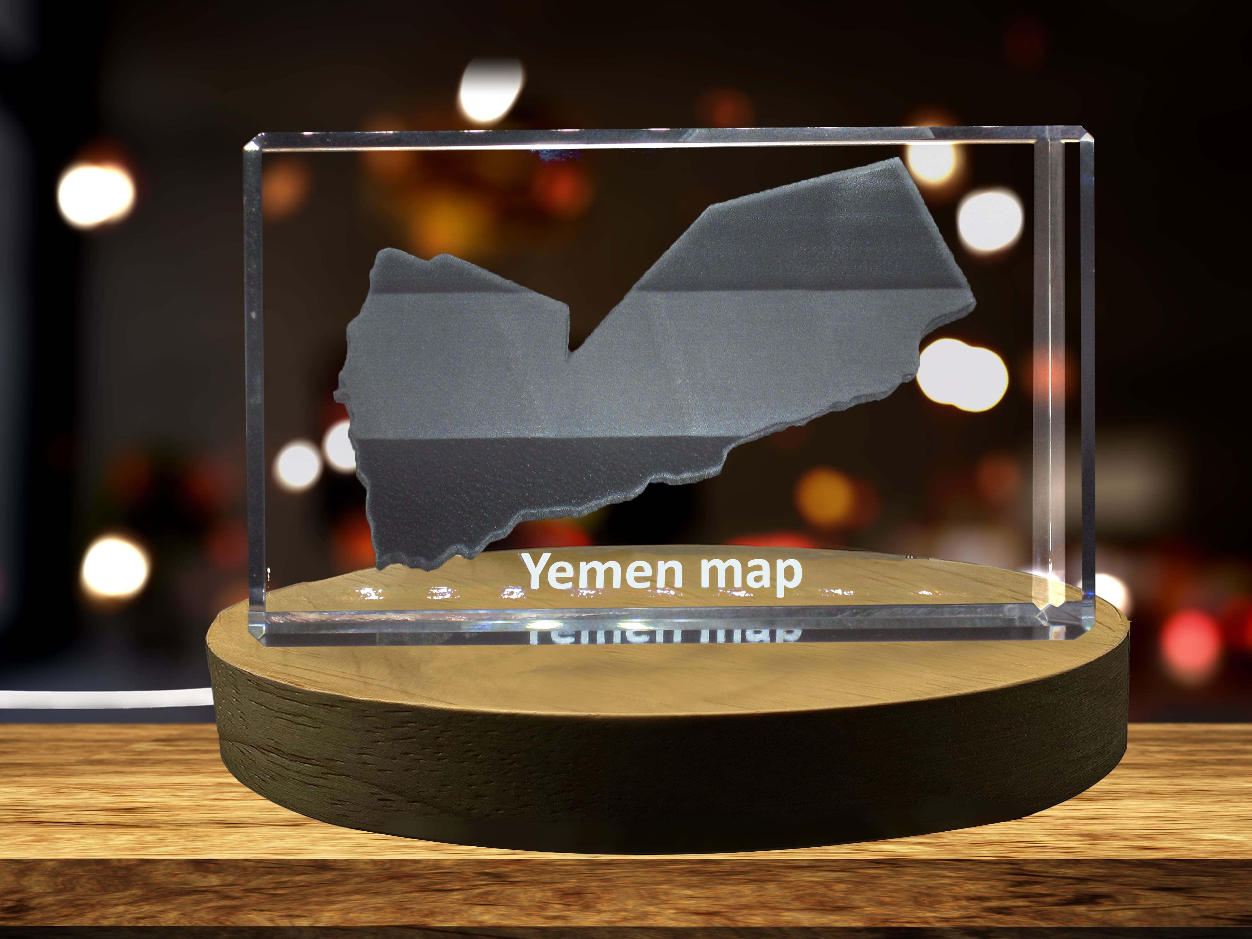 Yemen 3D Engraved Crystal 3D Engraved Crystal Keepsake/Gift/Decor/Collectible/Souvenir A&B Crystal Collection