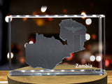 Zambia 3D Engraved Crystal 3D Engraved Crystal Keepsake/Gift/Decor/Collectible/Souvenir A&B Crystal Collection