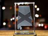 Alabama 3D Engraved Crystal | 3D Engraved Crystal Keepsake A&B Crystal Collection