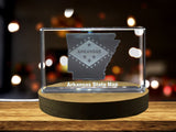 Arkansas 3D Engraved Crystal | 3D Engraved Crystal Keepsake A&B Crystal Collection