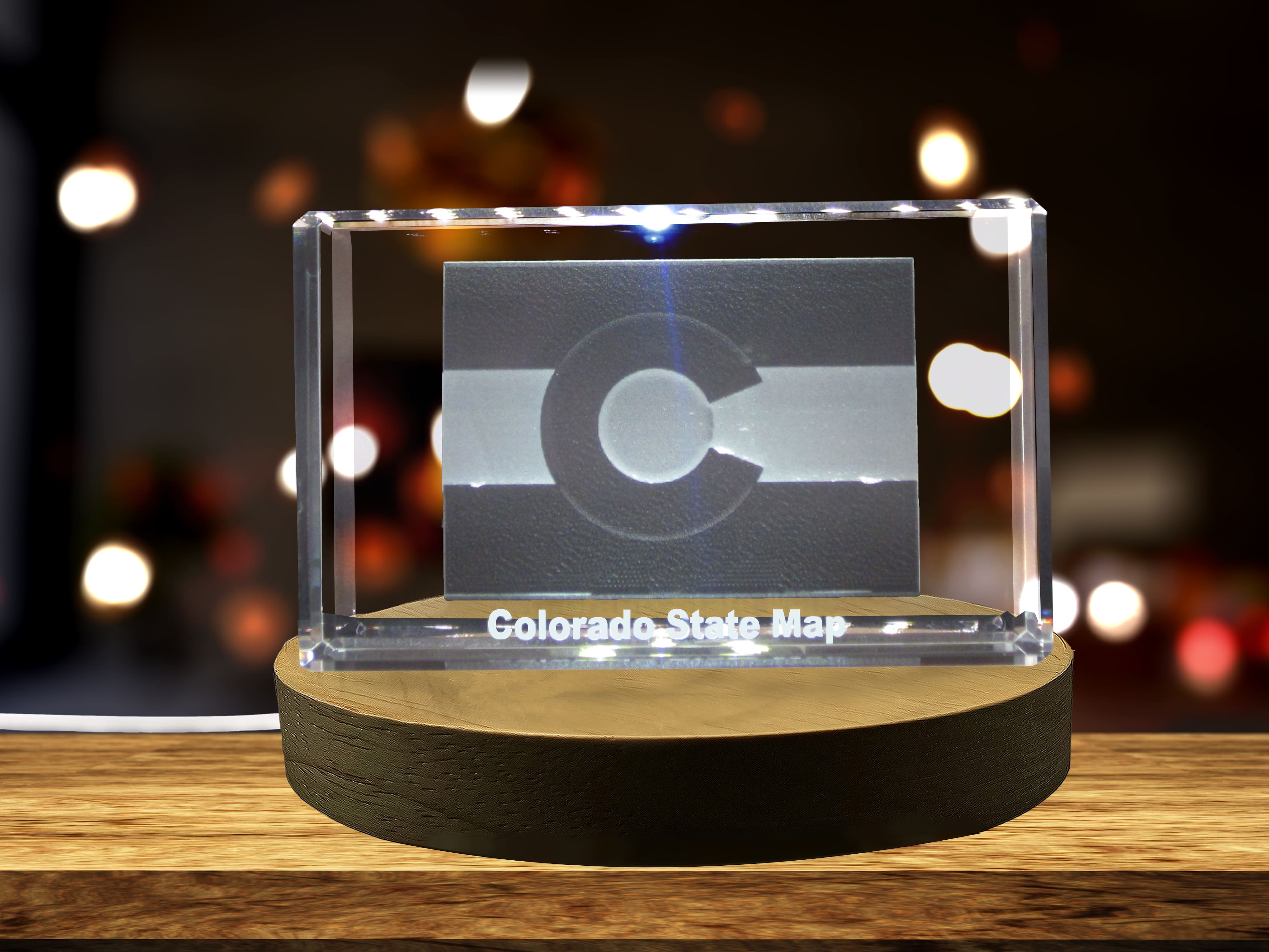 Colorado 3D Engraved Crystal 3D Engraved Crystal Keepsake/Gift/Decor/Collectible/Souvenir A&B Crystal Collection