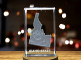 Idaho 3D Engraved Crystal 3D Engraved Crystal Keepsake/Gift/Decor/Collectible/Souvenir A&B Crystal Collection