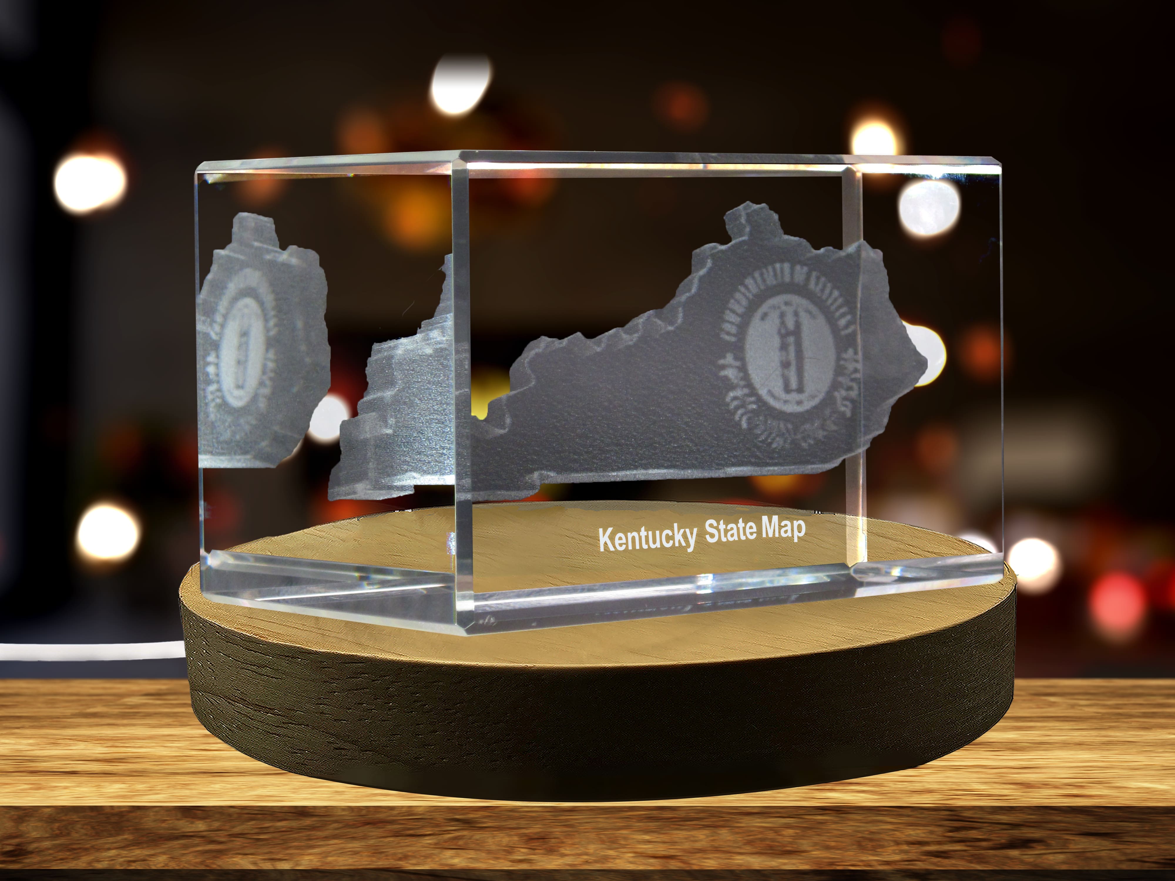 Kentucky 3D Engraved Crystal 3D Engraved Crystal Keepsake/Gift/Decor/Collectible/Souvenir A&B Crystal Collection