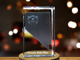 Nevada 3D Engraved Crystal 3D Engraved Crystal Keepsake/Gift/Decor/Collectible/Souvenir A&B Crystal Collection