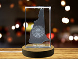 New Hampshire 3D Engraved Crystal 3D Engraved Crystal Keepsake/Gift/Decor/Collectible/Souvenir A&B Crystal Collection