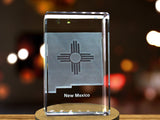 New Mexico 3D Engraved Crystal 3D Engraved Crystal Keepsake/Gift/Decor/Collectible/Souvenir A&B Crystal Collection