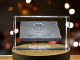 North Dakota 3D Engraved Crystal 3D Engraved Crystal Keepsake/Gift/Decor/Collectible/Souvenir A&B Crystal Collection