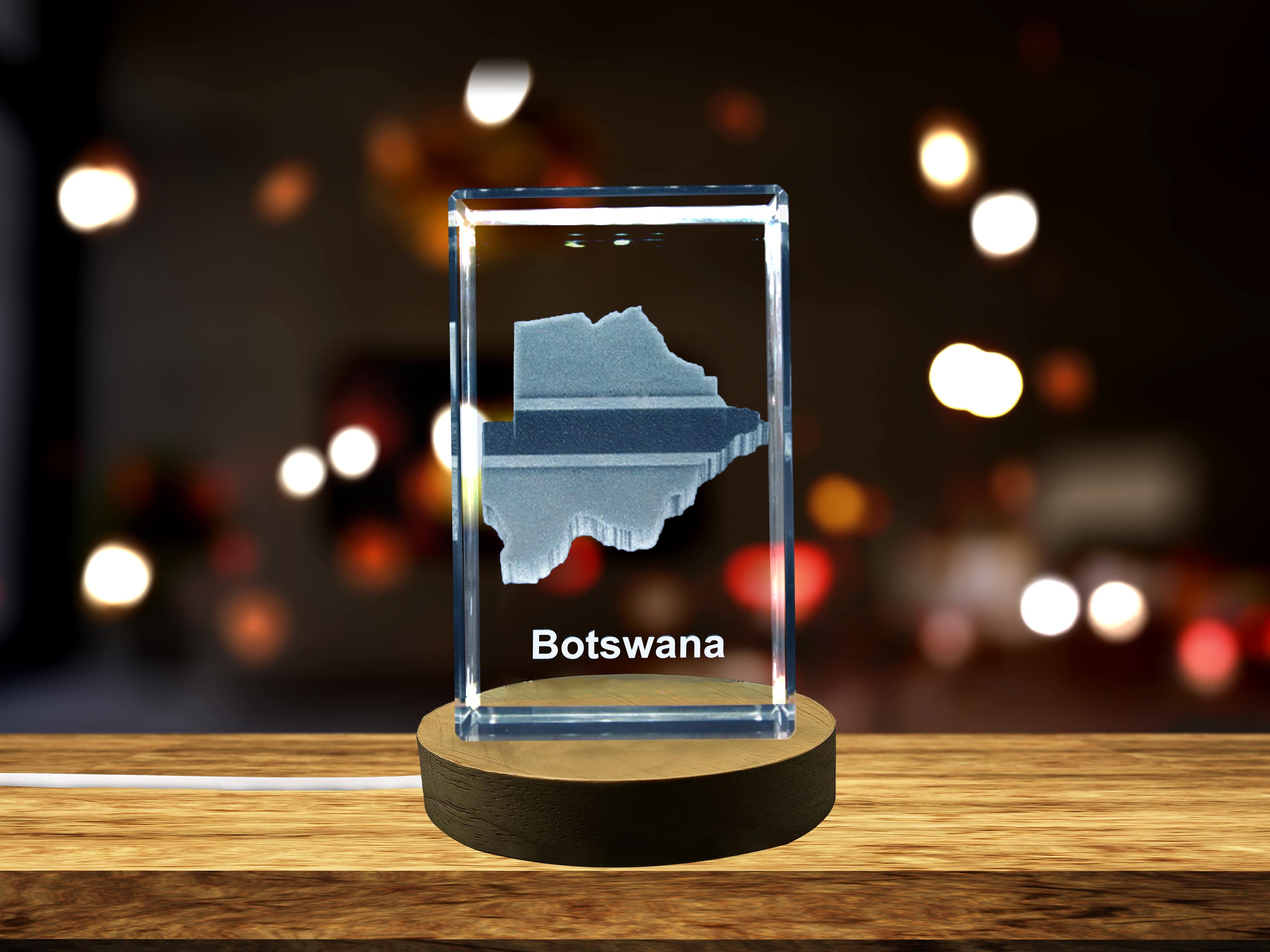 Botswana 3D Engraved Crystal 3D Engraved Crystal Keepsake/Gift/Decor/Collectible/Souvenir A&B Crystal Collection