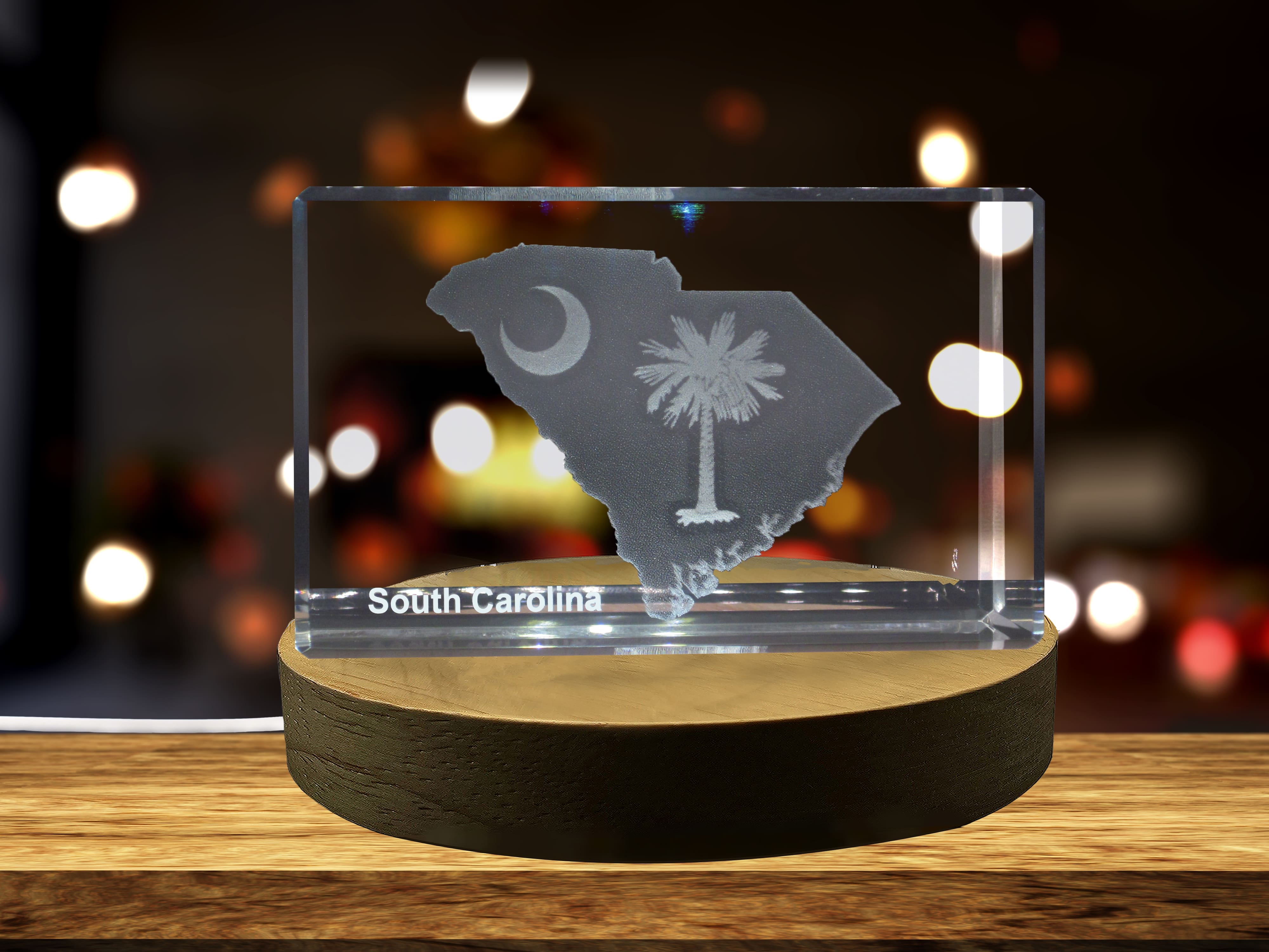 South Carolina 3D Engraved Crystal 3D Engraved Crystal Keepsake/Gift/Decor/Collectible/Souvenir A&B Crystal Collection