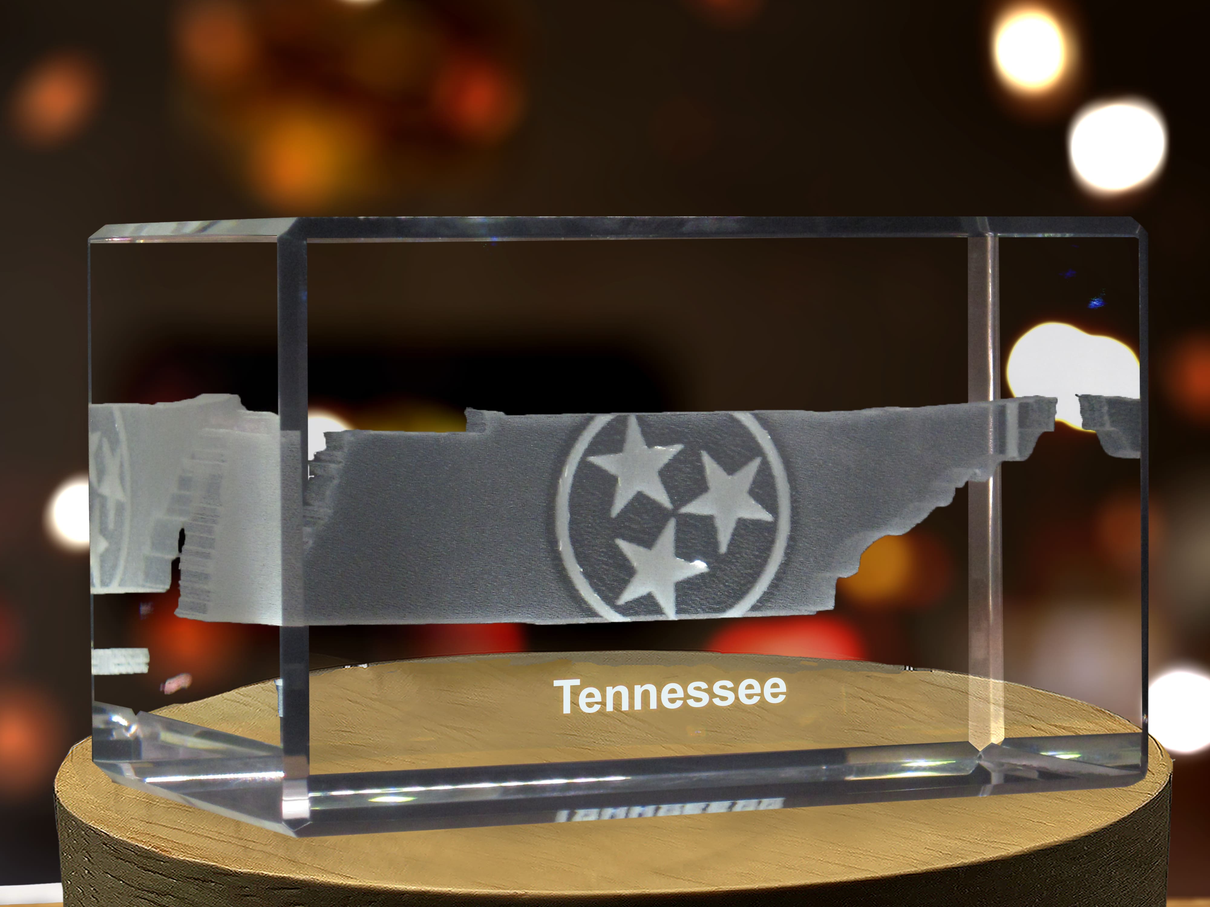 Tennessee 3D Engraved Crystal 3D Engraved Crystal Keepsake/Gift/Decor/Collectible/Souvenir A&B Crystal Collection