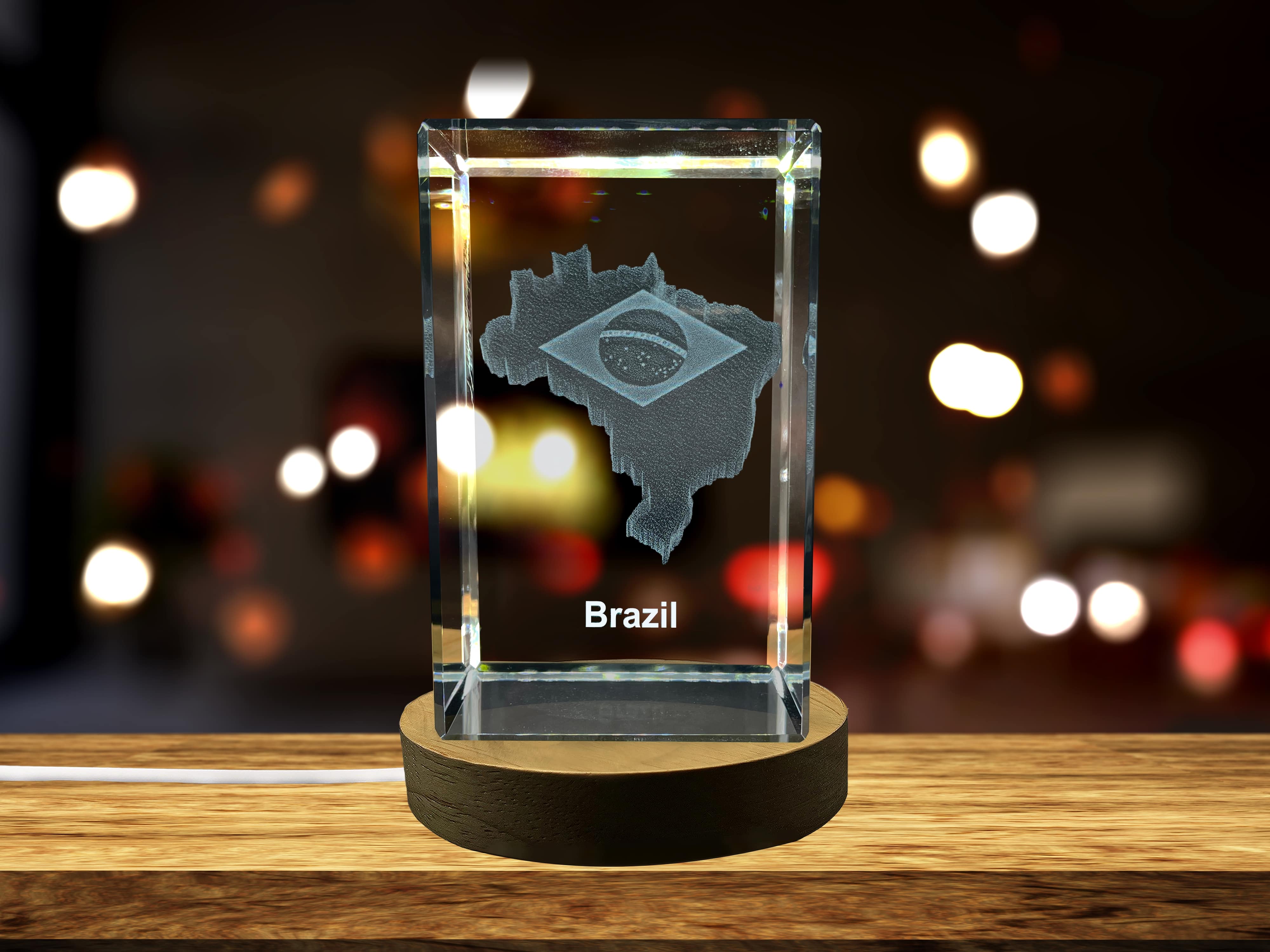Brazil 3D Engraved Crystal 3D Engraved Crystal Keepsake/Gift/Decor/Collectible/Souvenir A&B Crystal Collection