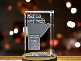 Manitoba 3D Engraved Crystal 3D Engraved Crystal Keepsake/Gift/Decor/Collectible/Souvenir A&B Crystal Collection
