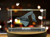 Brunei 3D Engraved Crystal | 3D Engraved Crystal Keepsake A&B Crystal Collection