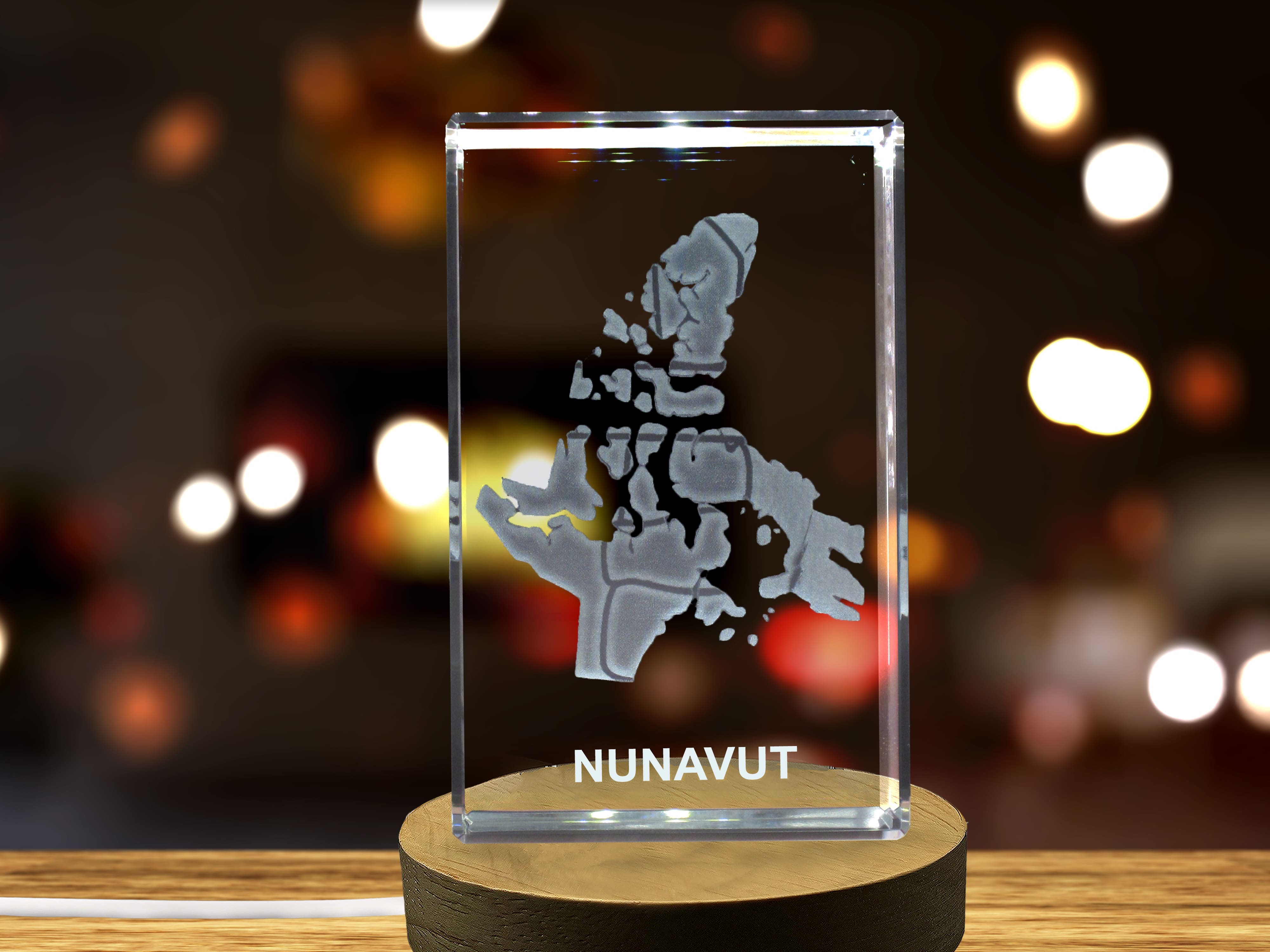 Nunavut 3D Engraved Crystal 3D Engraved Crystal Keepsake/Gift/Decor/Collectible/Souvenir A&B Crystal Collection