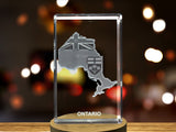 Ontario 3D Engraved Crystal 3D Engraved Crystal Keepsake/Gift/Decor/Collectible/Souvenir A&B Crystal Collection