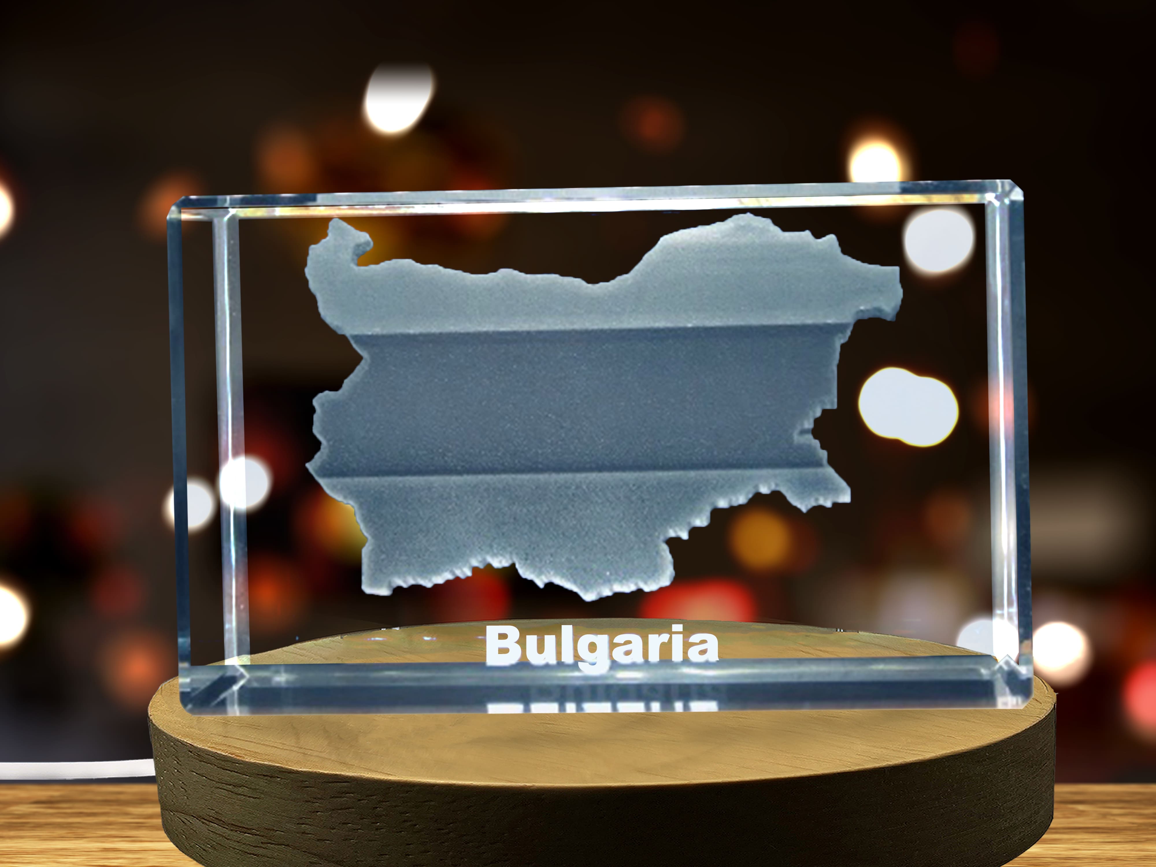 Bulgaria 3D Engraved Crystal 3D Engraved Crystal Keepsake/Gift/Decor/Collectible/Souvenir A&B Crystal Collection