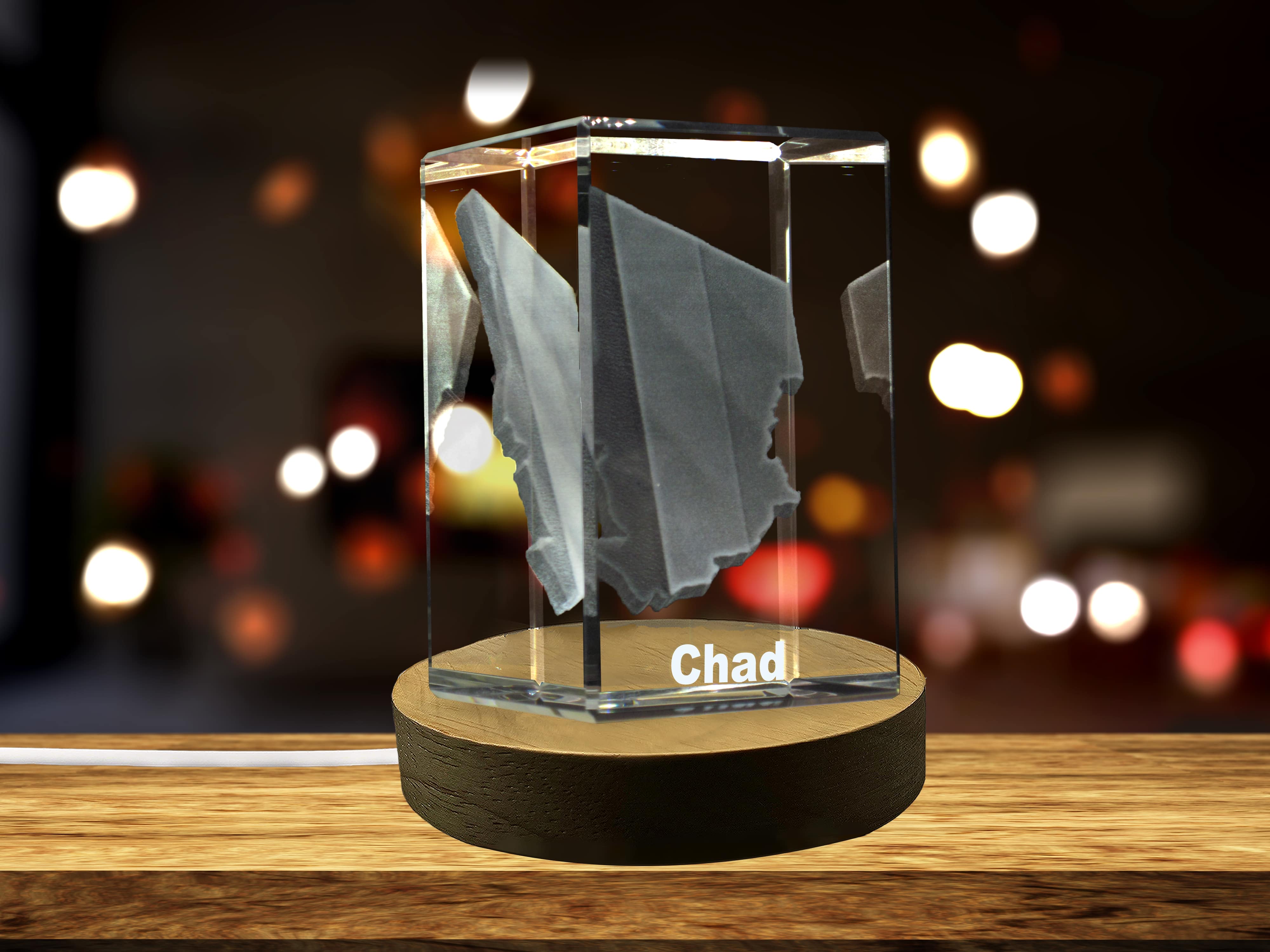Chad 3D Engraved Crystal 3D Engraved Crystal Keepsake/Gift/Decor/Collectible/Souvenir A&B Crystal Collection