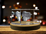 Andorra 3D Engraved Crystal 3D Engraved Crystal Keepsake/Gift/Decor/Collectible/Souvenir A&B Crystal Collection