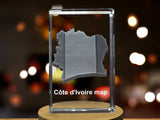 Côte d'Ivoire 3D Engraved Crystal 3D Engraved Crystal Keepsake/Gift/Decor/Collectible/Souvenir A&B Crystal Collection
