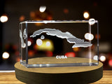 Cuba 3D Engraved Crystal 3D Engraved Crystal Keepsake/Gift/Decor/Collectible/Souvenir A&B Crystal Collection