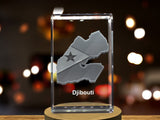 Djibouti 3D Engraved Crystal 3D Engraved Crystal Keepsake/Gift/Decor/Collectible/Souvenir A&B Crystal Collection