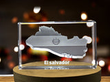 El Salvador 3D Engraved Crystal 3D Engraved Crystal Keepsake/Gift/Decor/Collectible/Souvenir A&B Crystal Collection