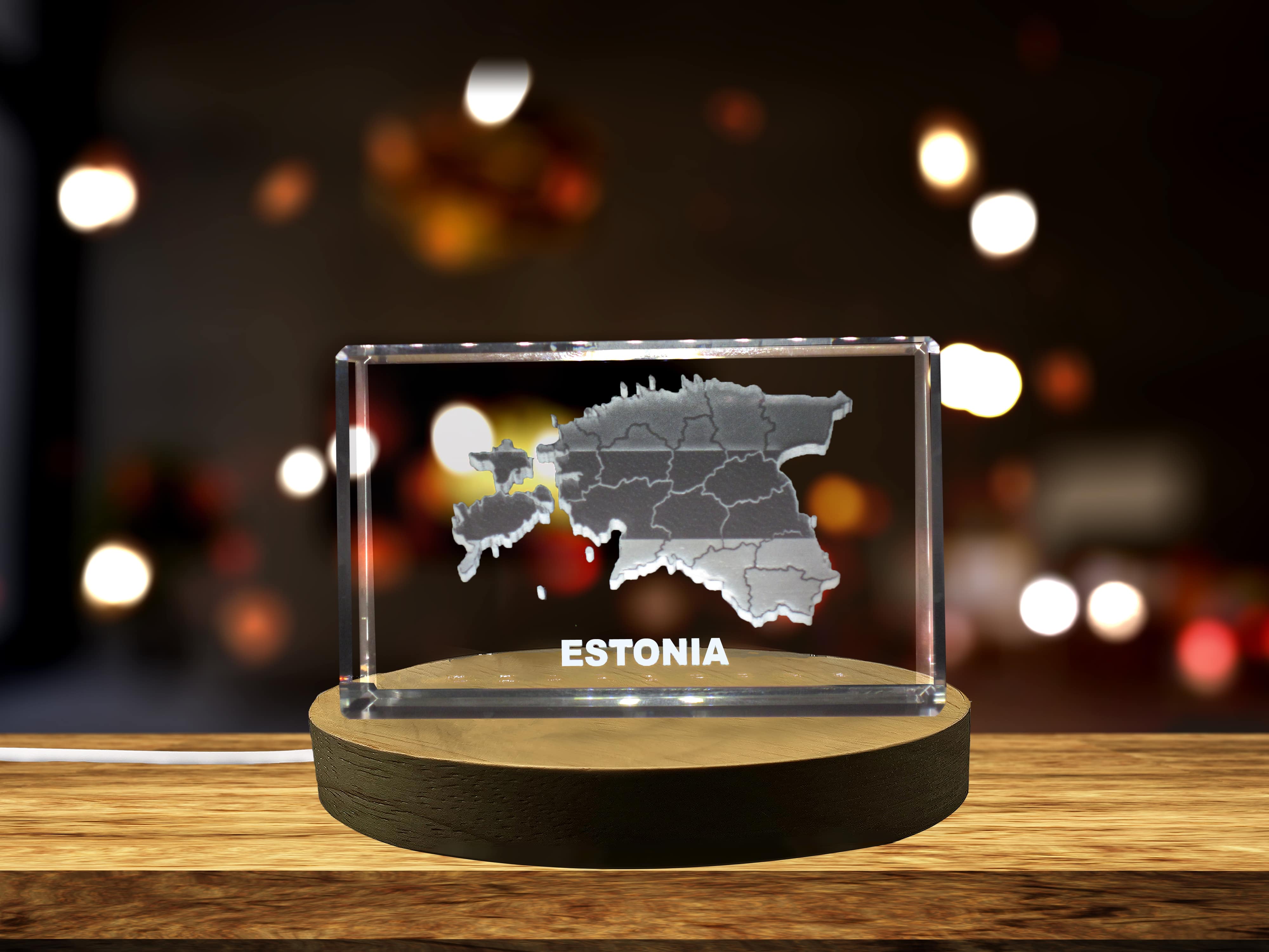 Estonia 3D Engraved Crystal 3D Engraved Crystal Keepsake/Gift/Decor/Collectible/Souvenir A&B Crystal Collection