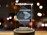 Eswatini 3D Engraved Crystal 3D Engraved Crystal Keepsake/Gift/Decor/Collectible/Souvenir A&B Crystal Collection