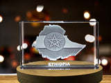 Ethiopia 3D Engraved Crystal 3D Engraved Crystal Keepsake/Gift/Decor/Collectible/Souvenir A&B Crystal Collection